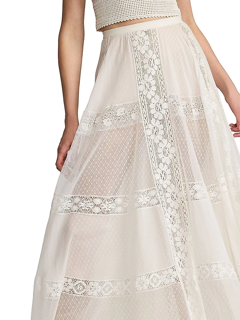 Cotton-Silk Voile Maxi Skirt