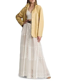 Cotton-Silk Voile Maxi Skirt