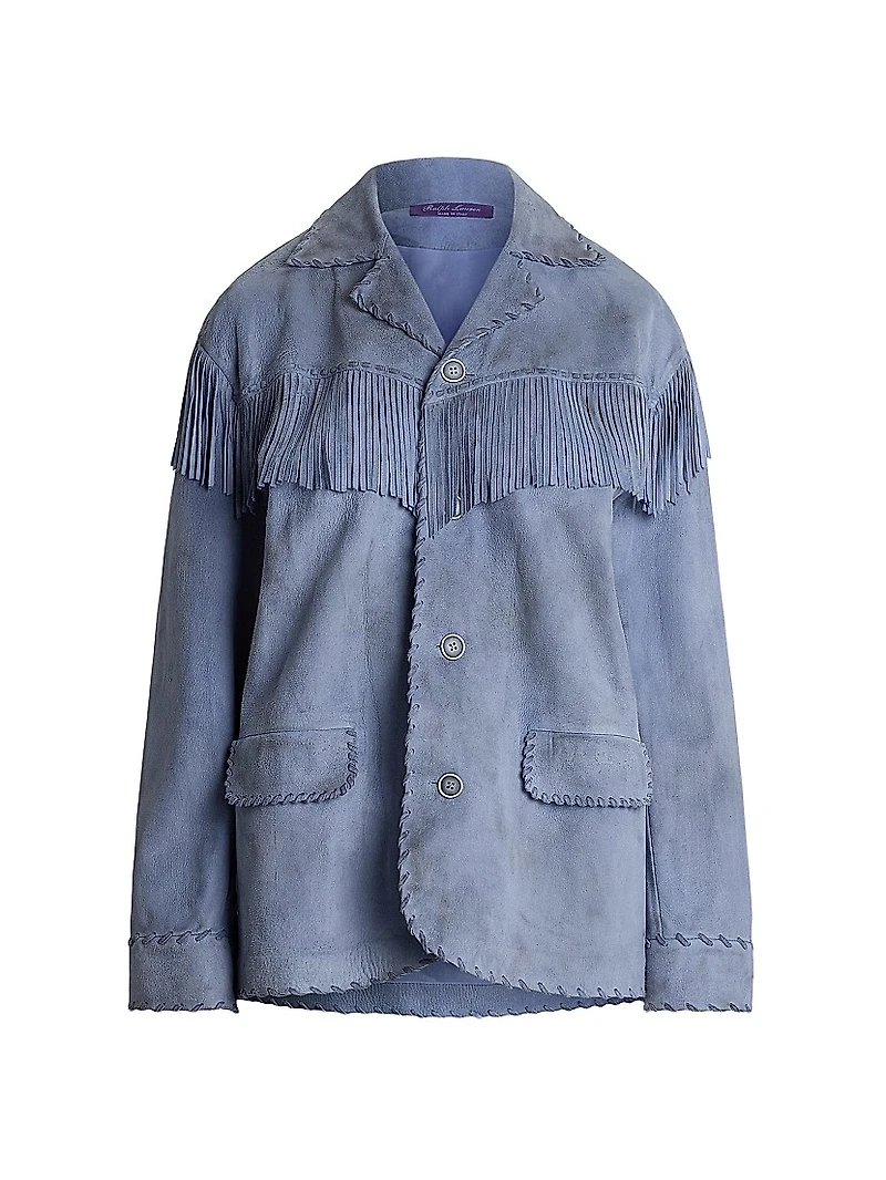 Rennie Suede Fringe-Trim Jacket