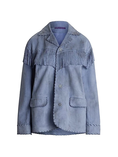 Rennie Suede Fringe-Trim Jacket