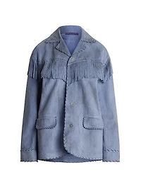 Rennie Suede Fringe-Trim Jacket