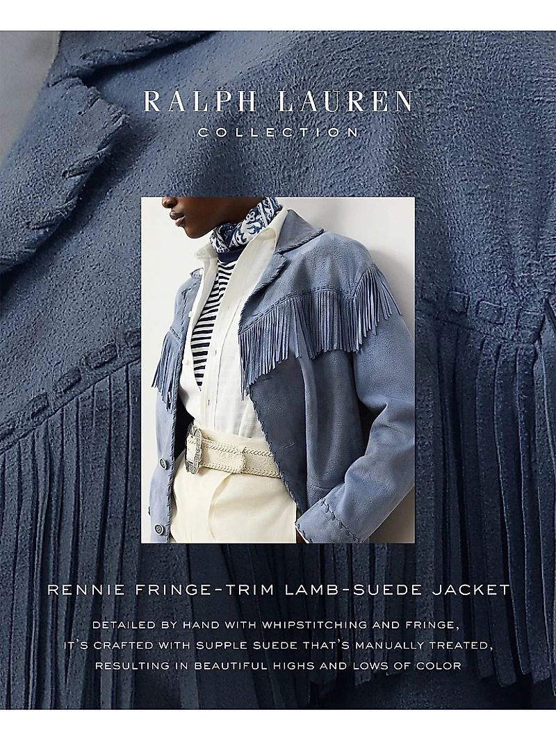 Rennie Suede Fringe-Trim Jacket