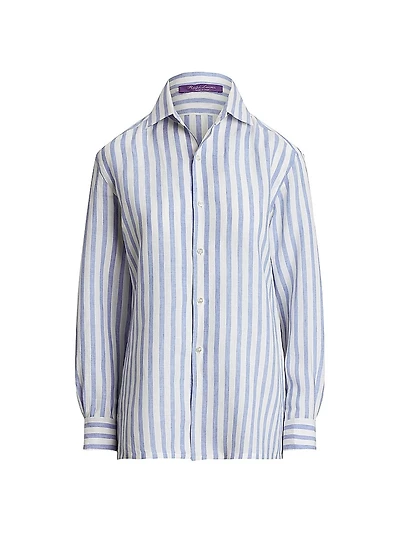 Capri Striped Linen Relaxed-Fit Shirt