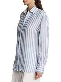 Capri Striped Linen Relaxed-Fit Shirt