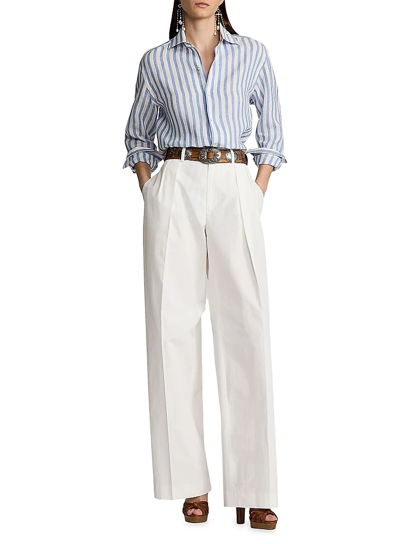 Capri Striped Linen Relaxed-Fit Shirt