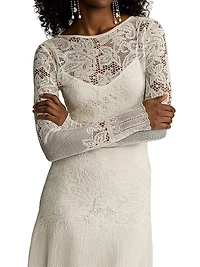 Lace-Trimmed Silk Knit Minidress