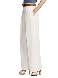 Washed Cotton High-Rise Wide-Leg Pants