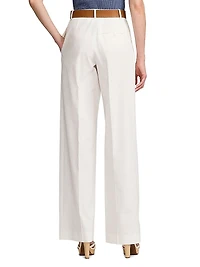 Washed Cotton High-Rise Wide-Leg Pants