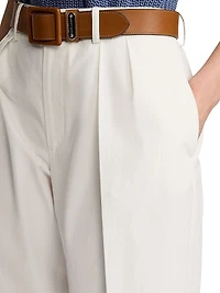 Washed Cotton High-Rise Wide-Leg Pants