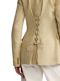Safia Textured Linen Single-Breasted Blazer