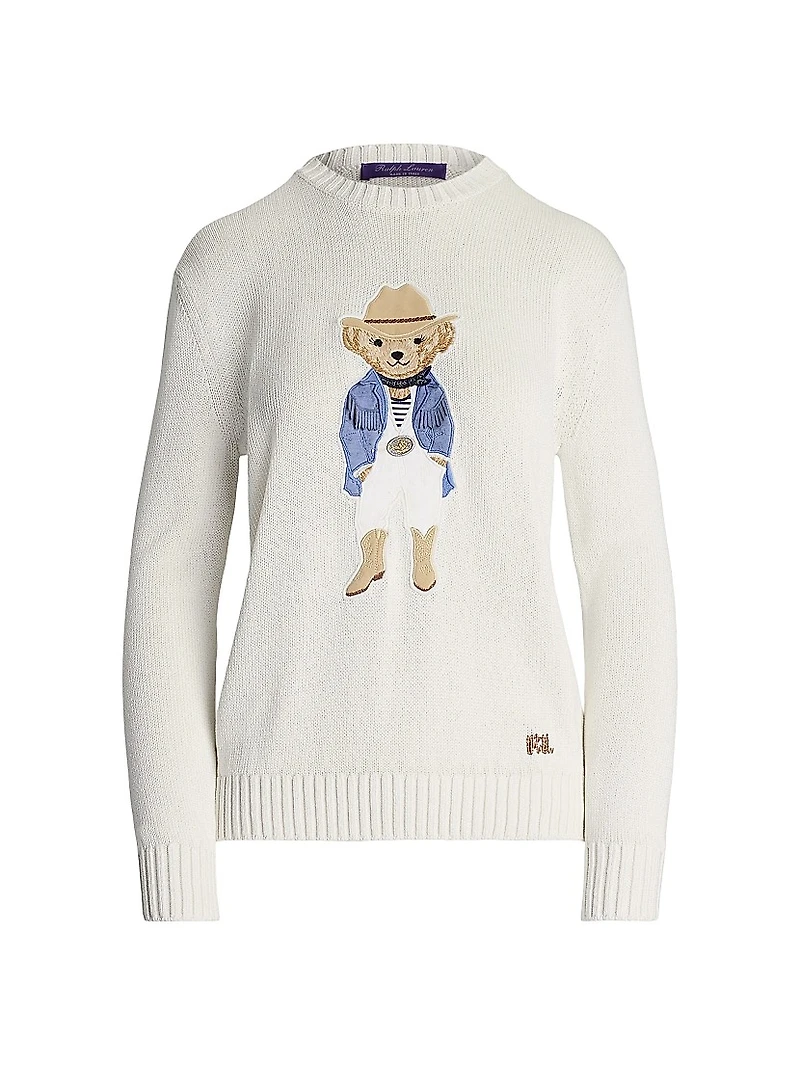 Hamptons Spring Polo Bear Lofty Silk Sweater