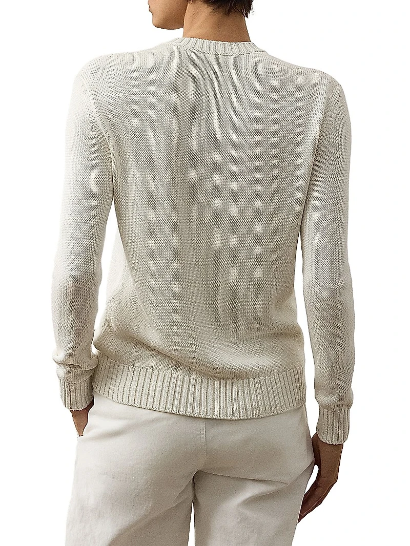 Hamptons Spring Polo Bear Lofty Silk Sweater