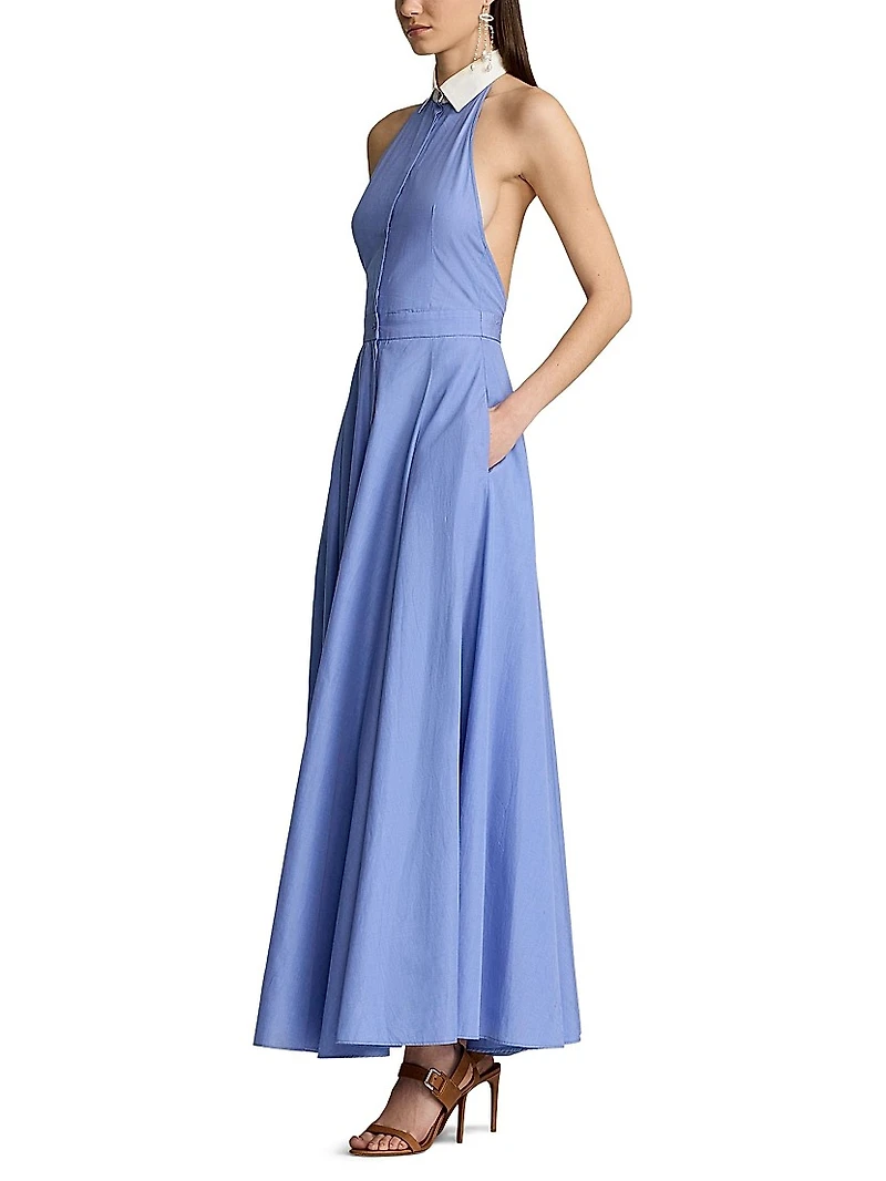 Eldred Cotton Halter Maxi Dress
