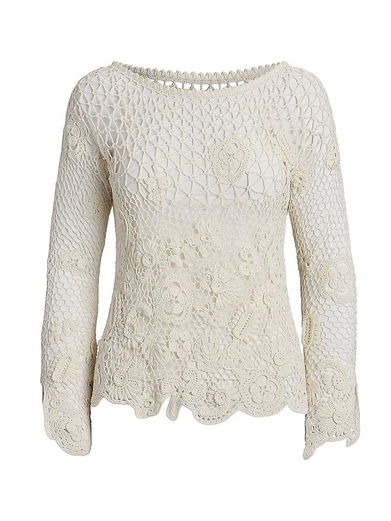 Floral Cotton Crochet Top