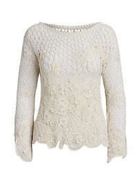 Floral Cotton Crochet Top