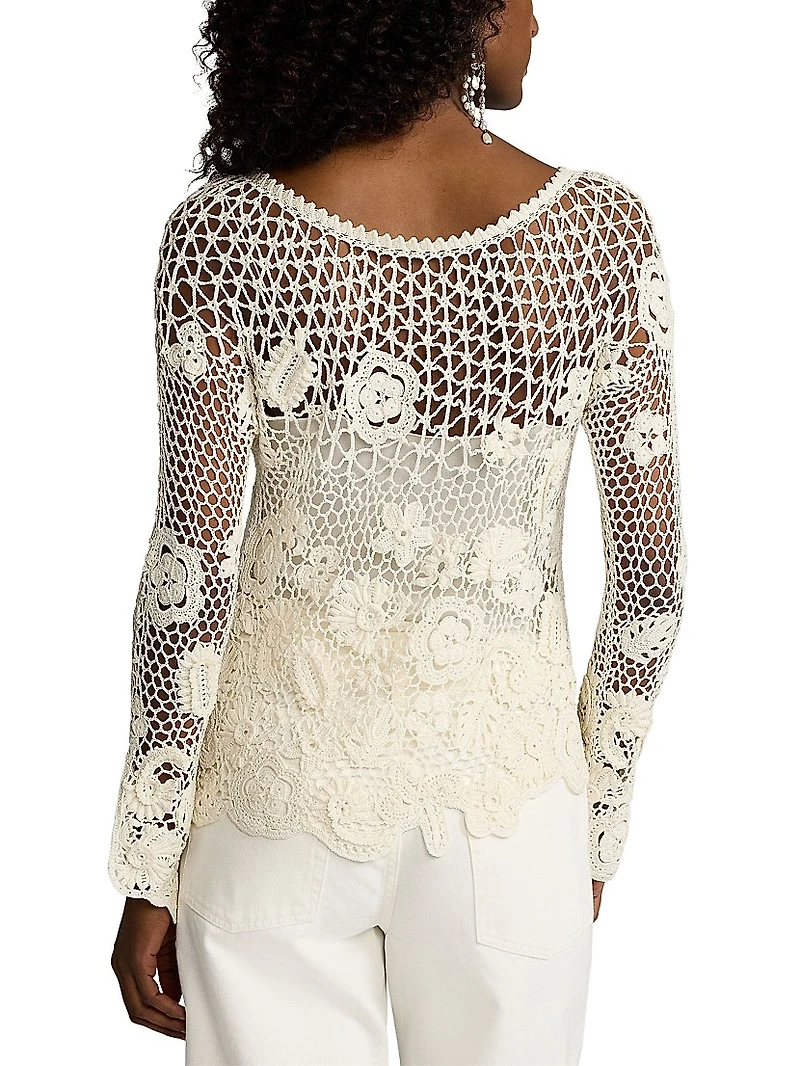 Floral Cotton Crochet Top