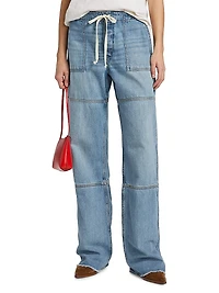 Beach Drawstring Relaxed-Fit Jeans