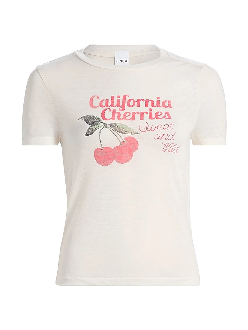 Tiny Cherries Graphic Cotton-Blend T-Shirt