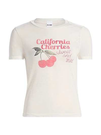 Tiny Cherries Graphic Cotton-Blend T-Shirt