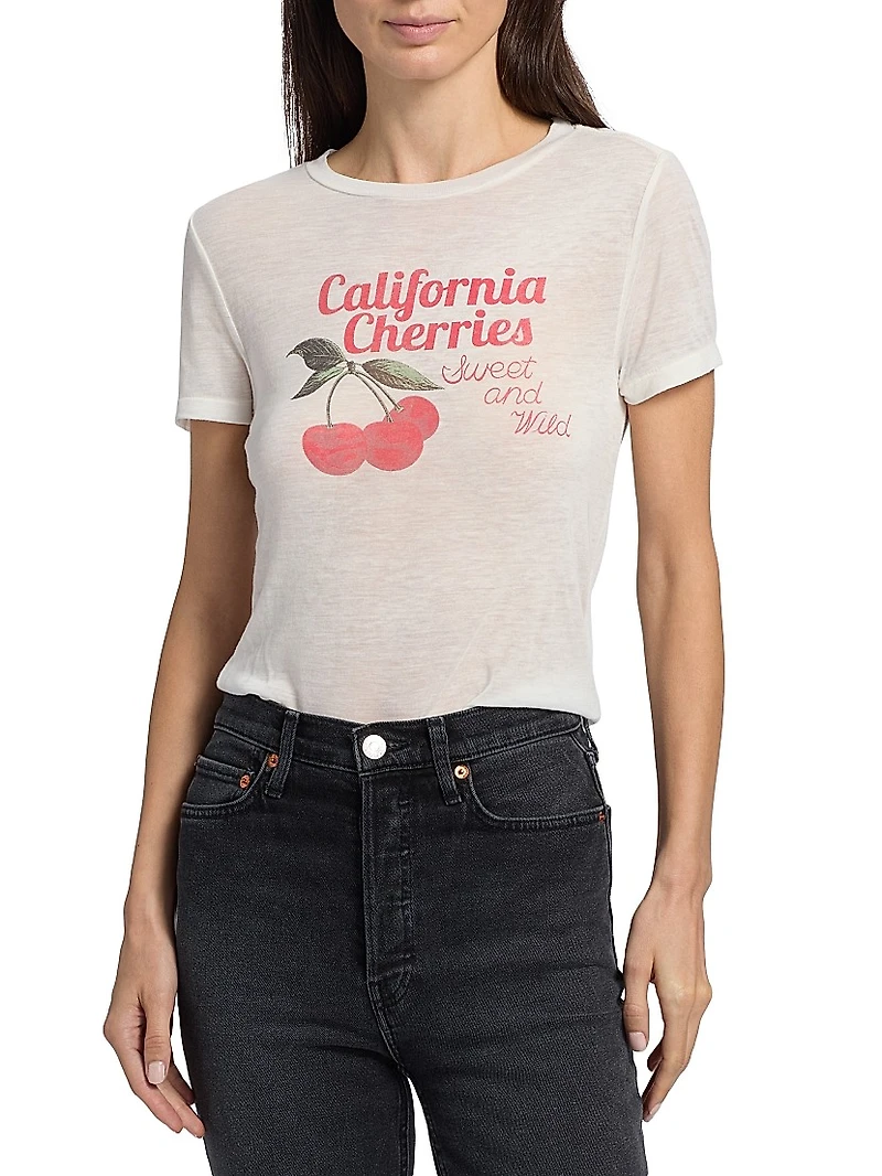 Tiny Cherries Graphic Cotton-Blend T-Shirt