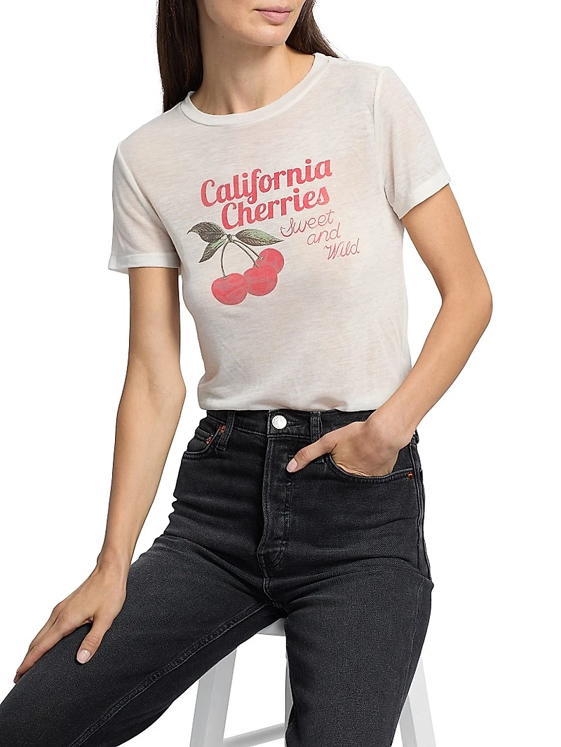 Tiny Cherries Graphic Cotton-Blend T-Shirt