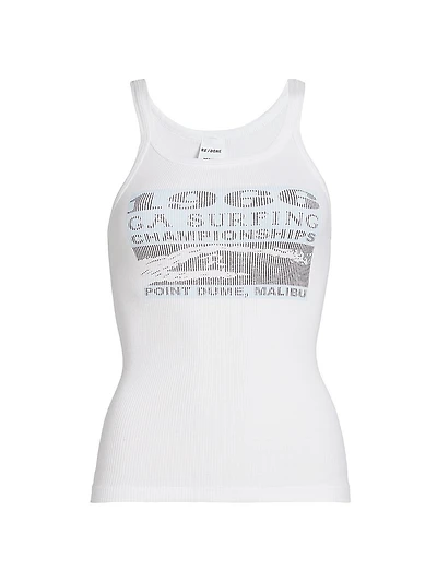 Graphic Rib-Knit Tank