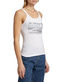 Graphic Rib-Knit Tank