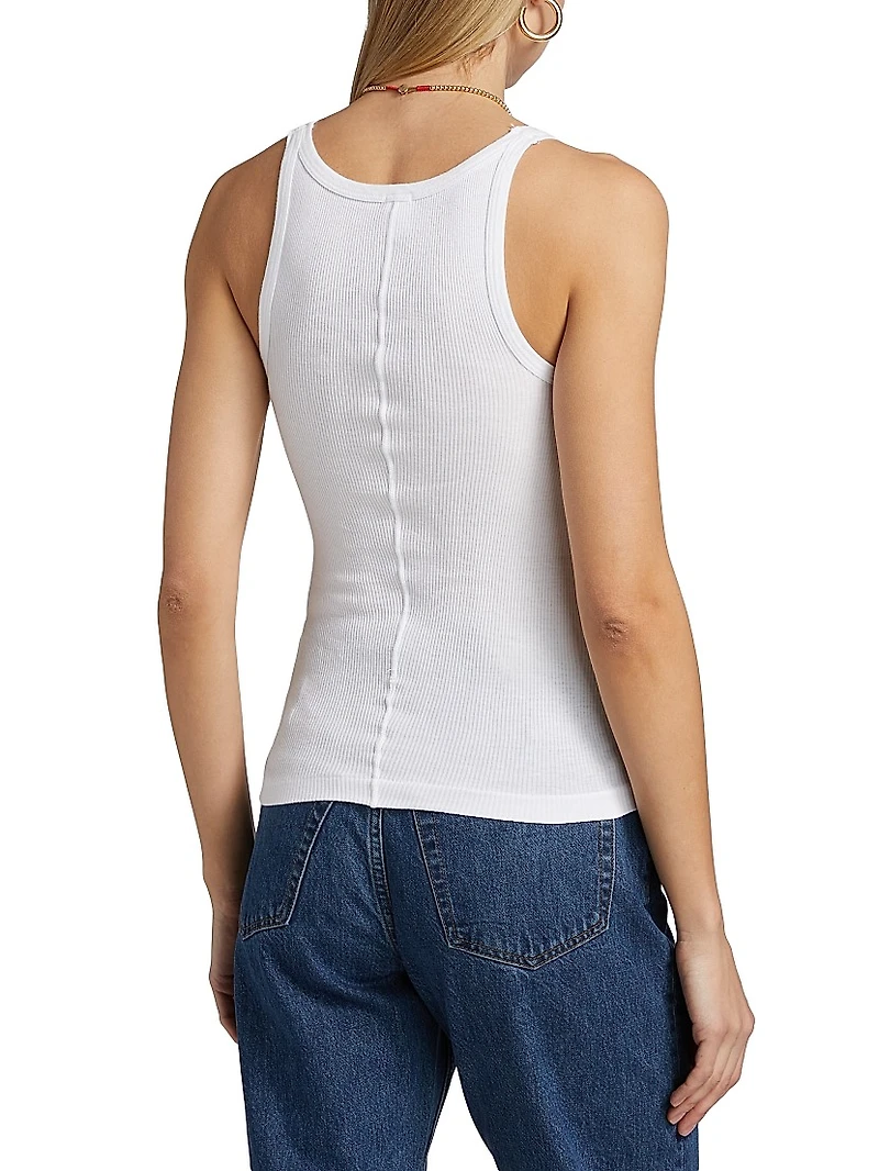 Graphic Rib-Knit Tank