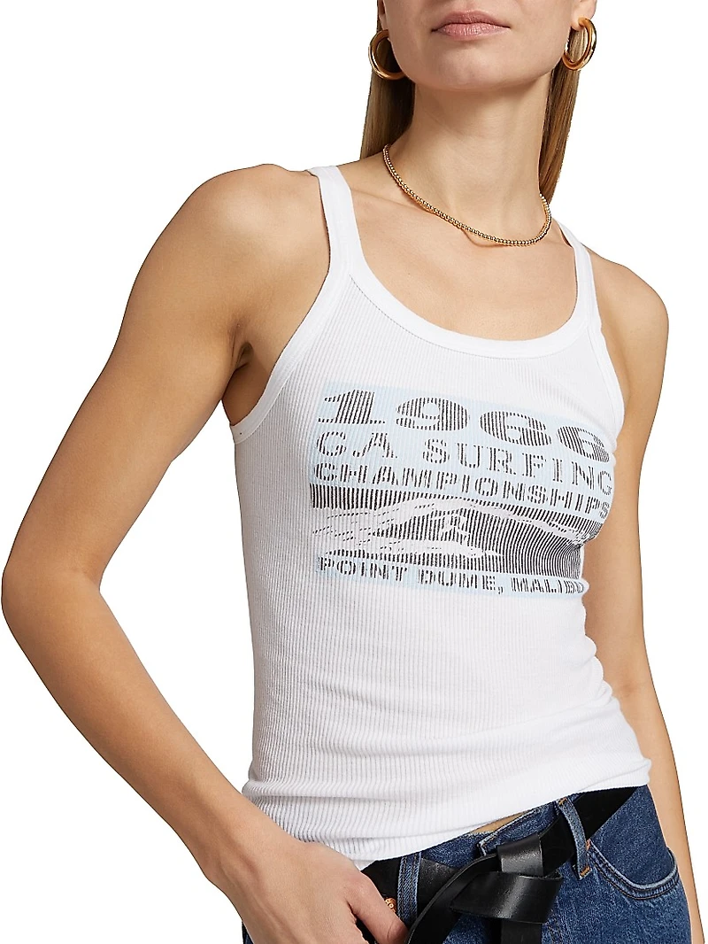 Graphic Rib-Knit Tank