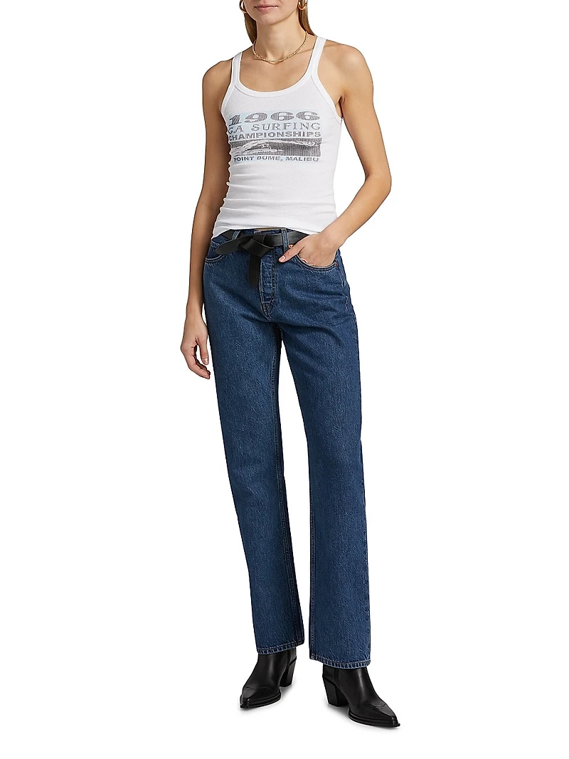 Graphic Rib-Knit Tank