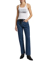 Graphic Rib-Knit Tank