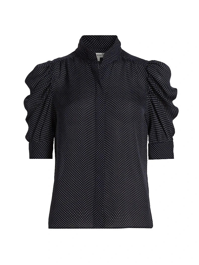 Gillian Polka Dot Silk Top