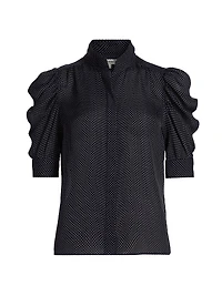 Gillian Polka Dot Silk Top