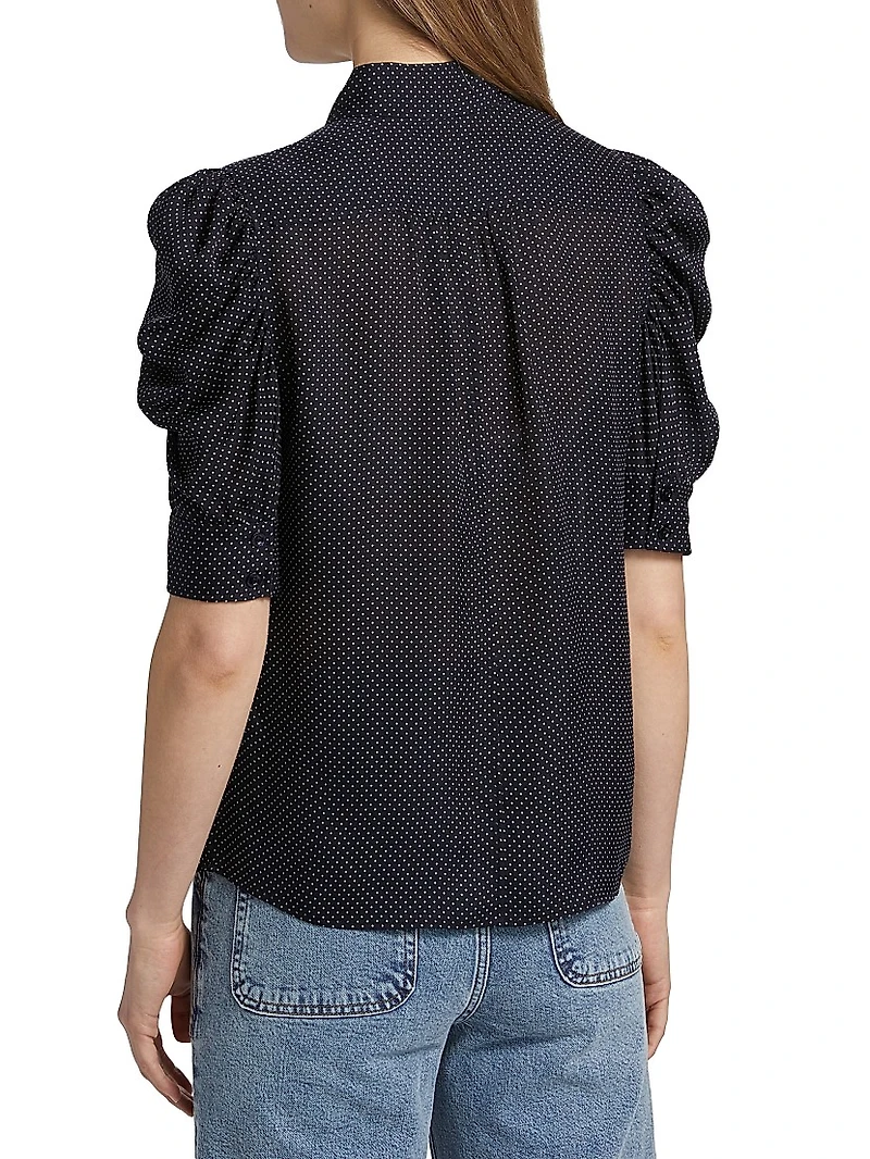 Gillian Polka Dot Silk Top