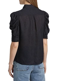 Gillian Polka Dot Silk Top