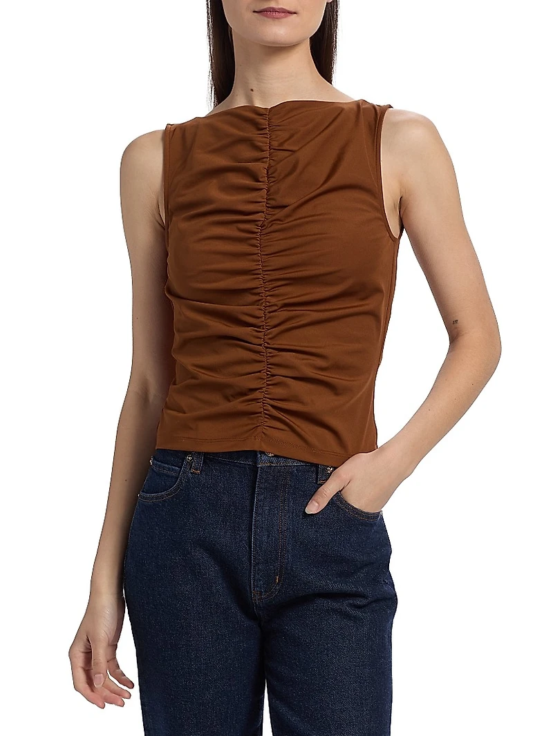 Ruched Sleeveless Top