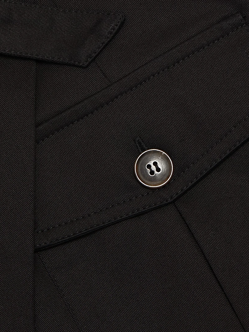 Denim A-Line Wrap Miniskirt