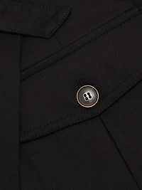 Denim A-Line Wrap Miniskirt