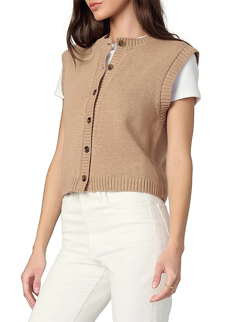 The Noa Wool-Blend Cardigan Vest