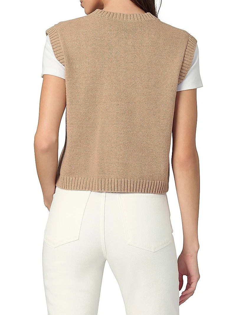 The Noa Wool-Blend Cardigan Vest