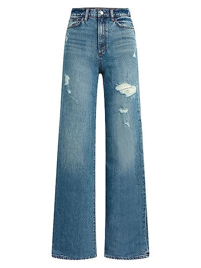 The Mia Distressed High-Rise Wide-Leg Jeans