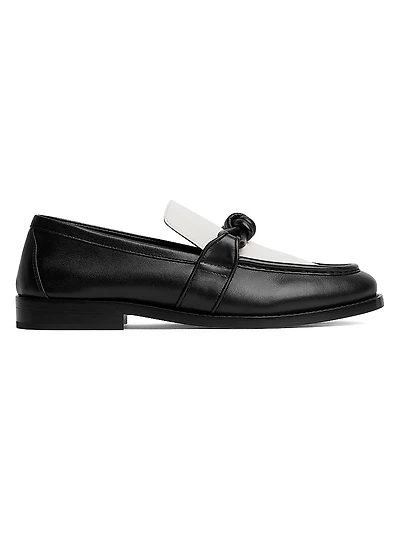 Astaire Knotted Colorblocked Leather Loafers