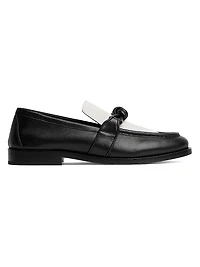 Astaire Knotted Colorblocked Leather Loafers