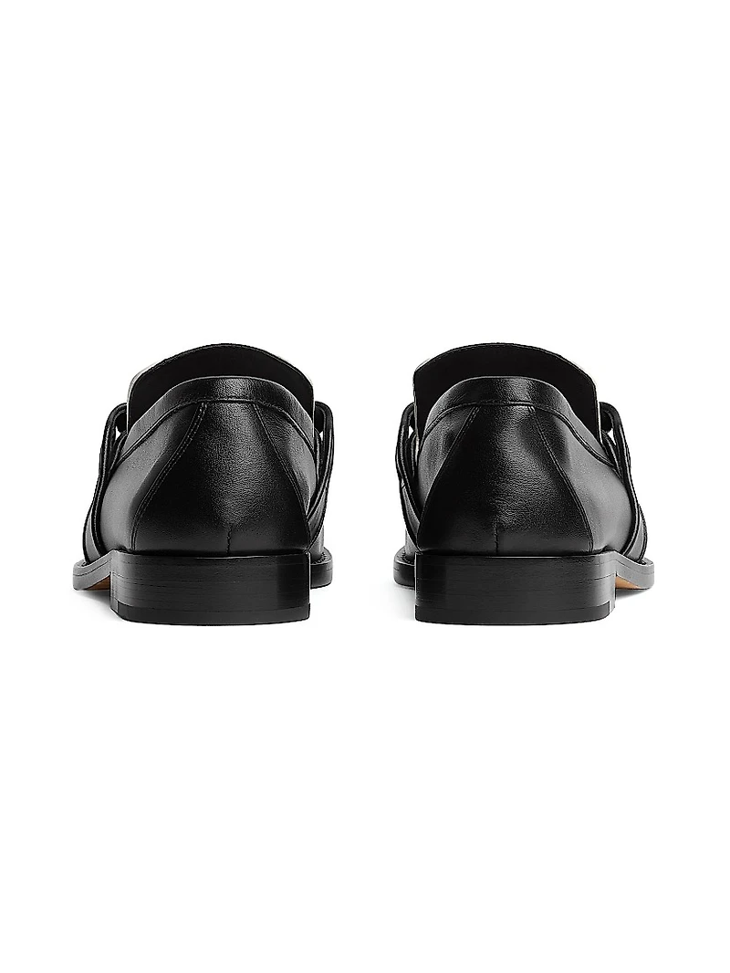 Astaire Knotted Colorblocked Leather Loafers