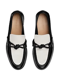 Astaire Knotted Colorblocked Leather Loafers