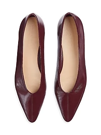 Pointed-Toe Patent Leather Ballet Flats