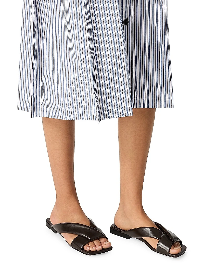 Interwoven Leather Flat Sandals