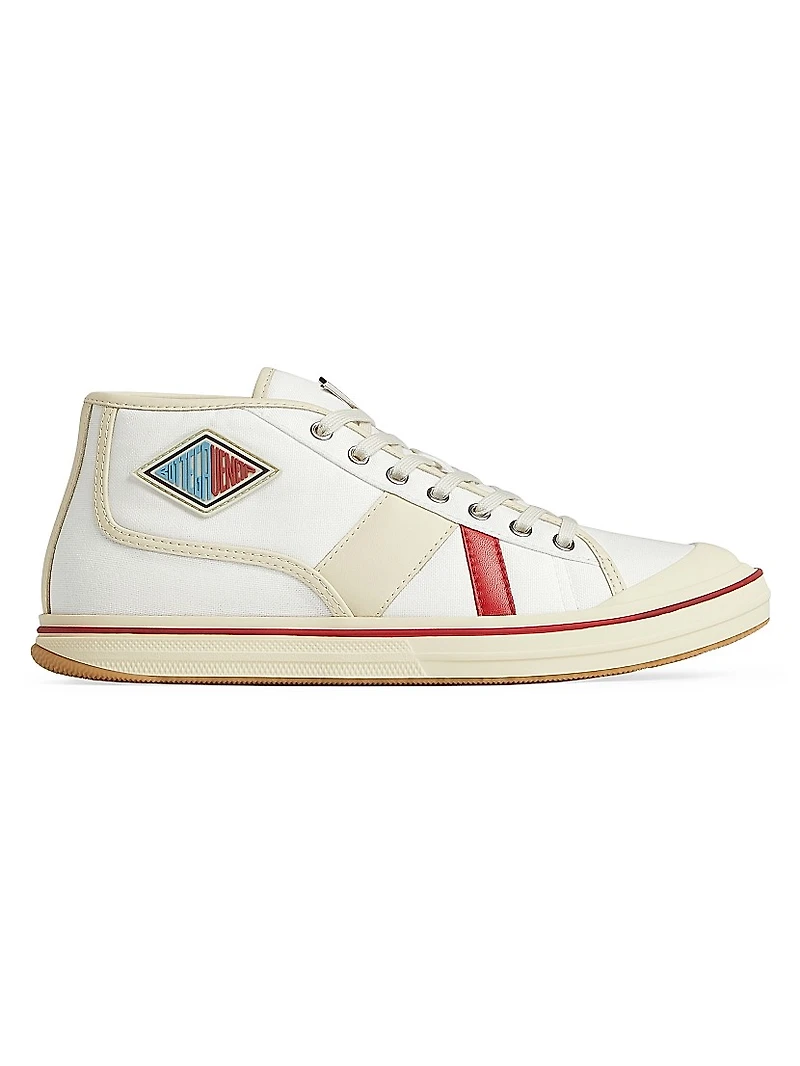 Eliot Logo-Detailed Leather & Canvas Sneakers