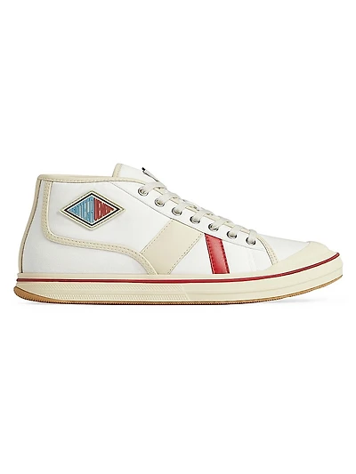 Eliot Logo-Detailed Leather & Canvas Sneakers