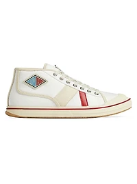 Eliot Logo-Detailed Leather & Canvas Sneakers